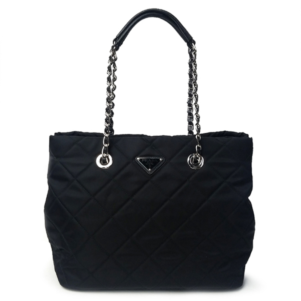 Prada Chain Tessuto Impuntu Black Nylon Nero